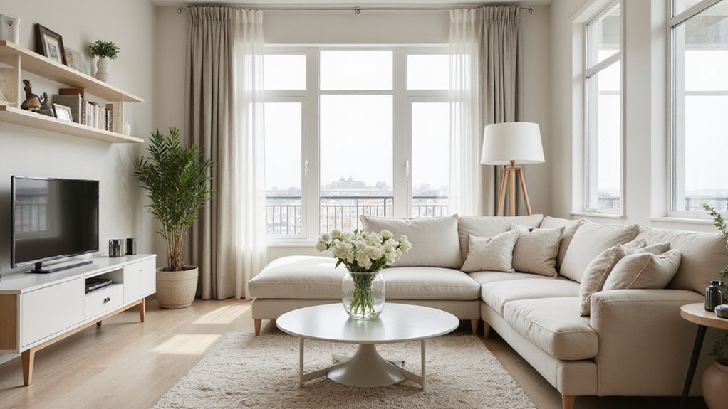 clear neutral organized spaces